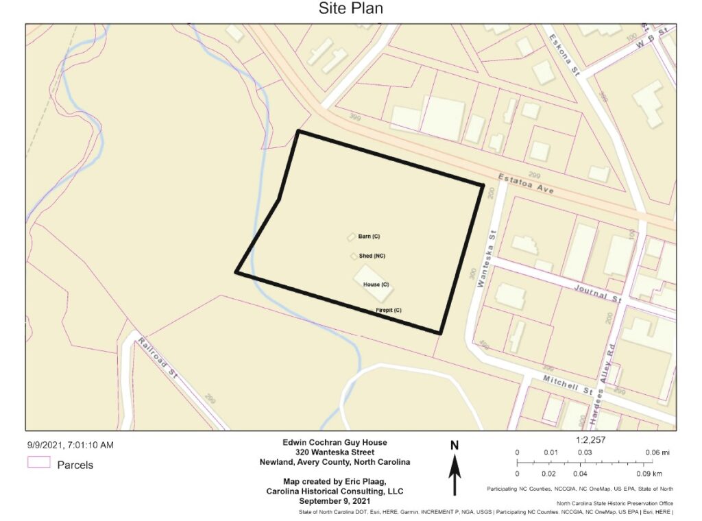Edwin Cochran Guy House - Avery County, North Carolina - Site Plan