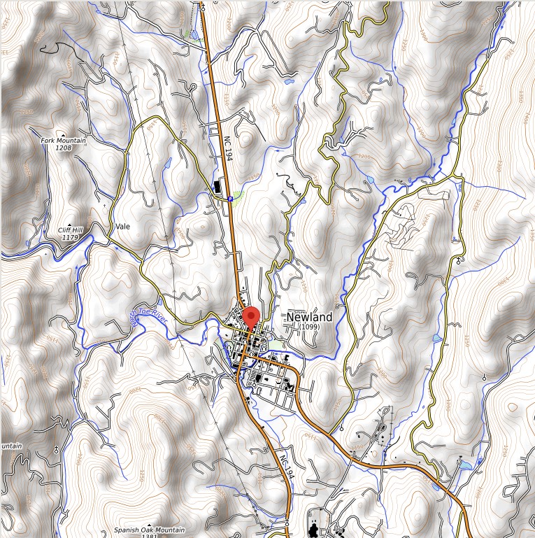 Newland, Avery County, North Carolina - Topographic Map